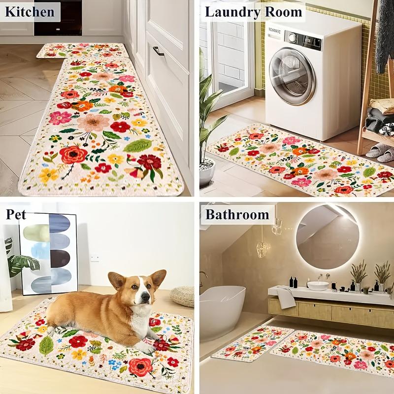 1PC Metropolis Skyline Kitchen Rug Non-Slip Door Mat Pop Design Bathroom Rug Bath Mat Carpet for Home Sink Laundry Decor