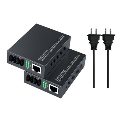 Fast Speed Gigabit Fiber Opticals Converters With SCs Connectors Single Mode 20km Ranges Metal Housing