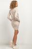 Sweatshirt dress with cowl T376 cappuccino XS