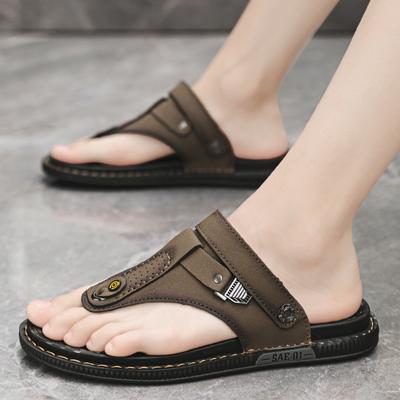 Herresandal Lær Herre Stilige Strand Sandaler Merke Sommer Fritidssko Flip Flops Herre Tøfler Sneakers Herre Gåsko