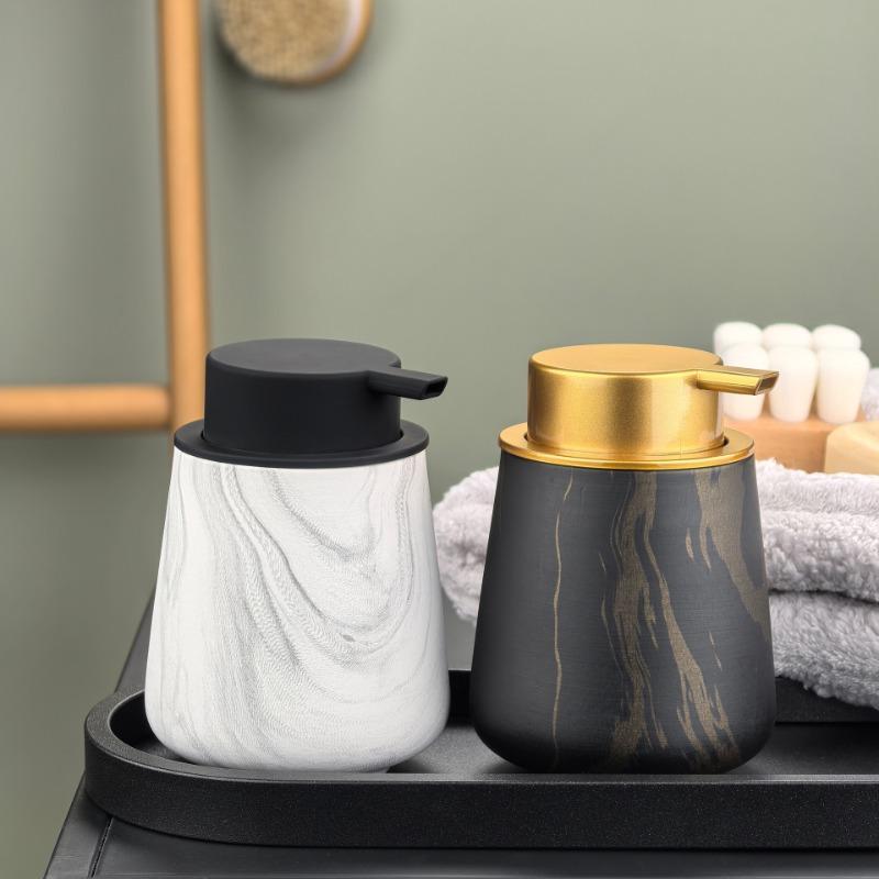 European Ceramic Hand Sanitizer Bottle Marbling Pressing Bottle Bathroom Soap Liquid Container Bathroom Decoration Accessories