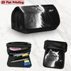 1pc Black Cat Design Double Layer Flip Pencil Case - Large Capacity Zipper Closure, Suitable for Schools, Offices And Travel, Ideal Birthday/Holiday G