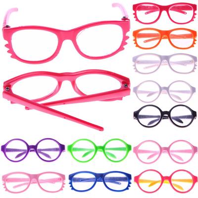 Colorful Toys Clothes Fit 18 Inch Clear Lens Miniature Eyeglasses Round Frame Eyewear Doll Glasses