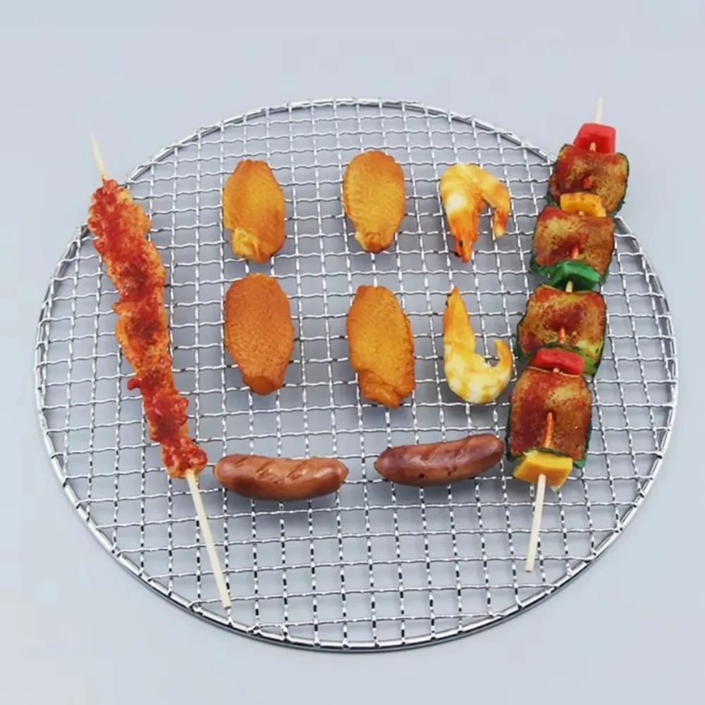 Round Shape BBQ Cooling Rack Stainless Steel Baking Rack Durable Air Fryer Rack Outdoor Camping