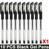 10/100 PCS Roise Retractable Gel Pens Set Black/Red/Blue Ink Ballpoint for Writing Refills Office School Supplies Stationery