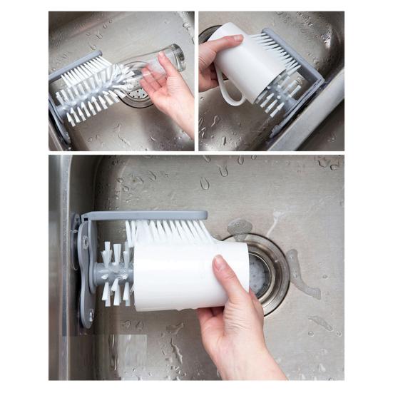 Easy Glass Cleaning Brush Removable Suction Cup 360 Degree Interior Exterior Mug Cleaner Washable Middle Brush