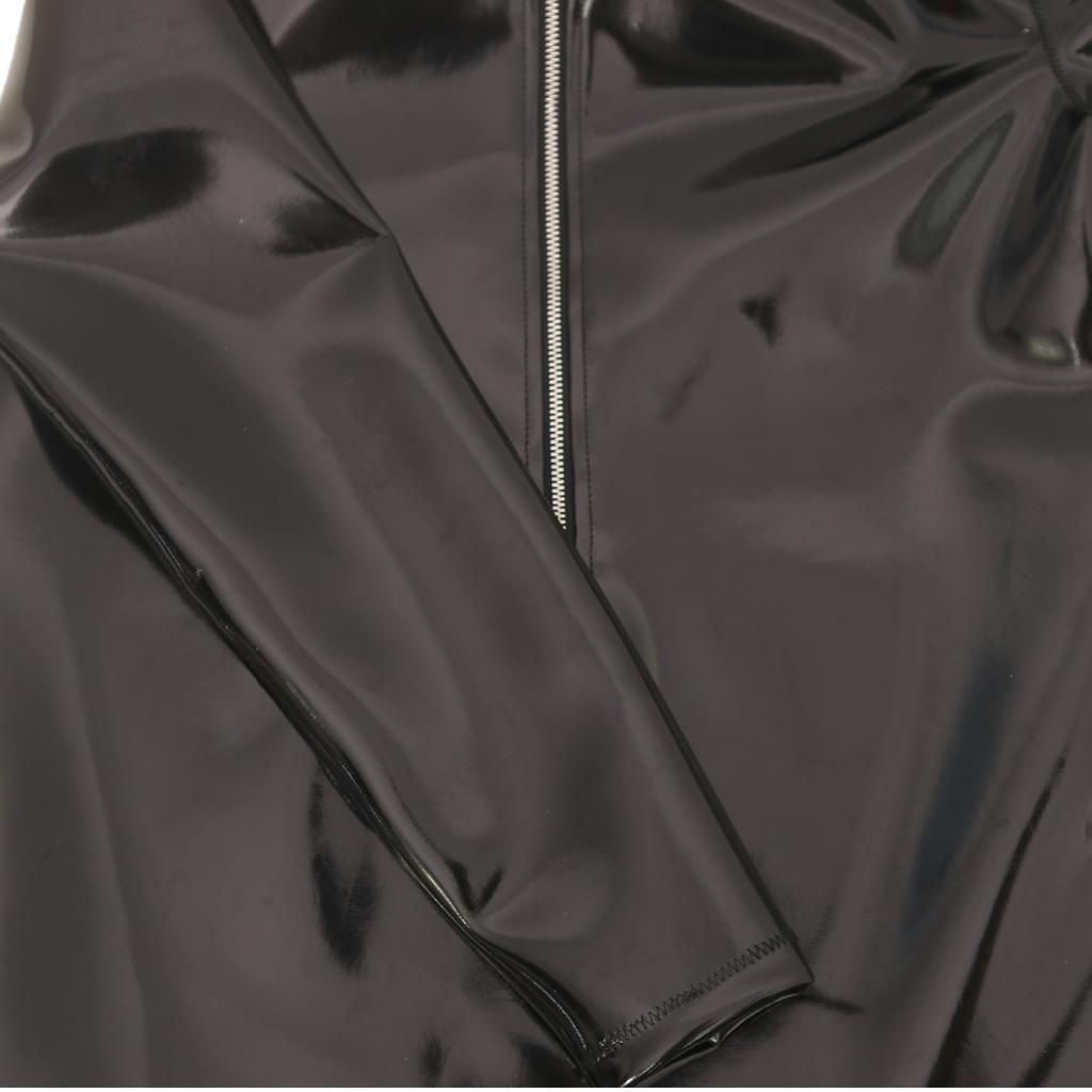 Sexy Men Pvc Glossy Shiny Long Sleeve T-Shirt Double Sided Pu Club Dance Top Smooth Elastic Stage Wear Elastic Slim Tights