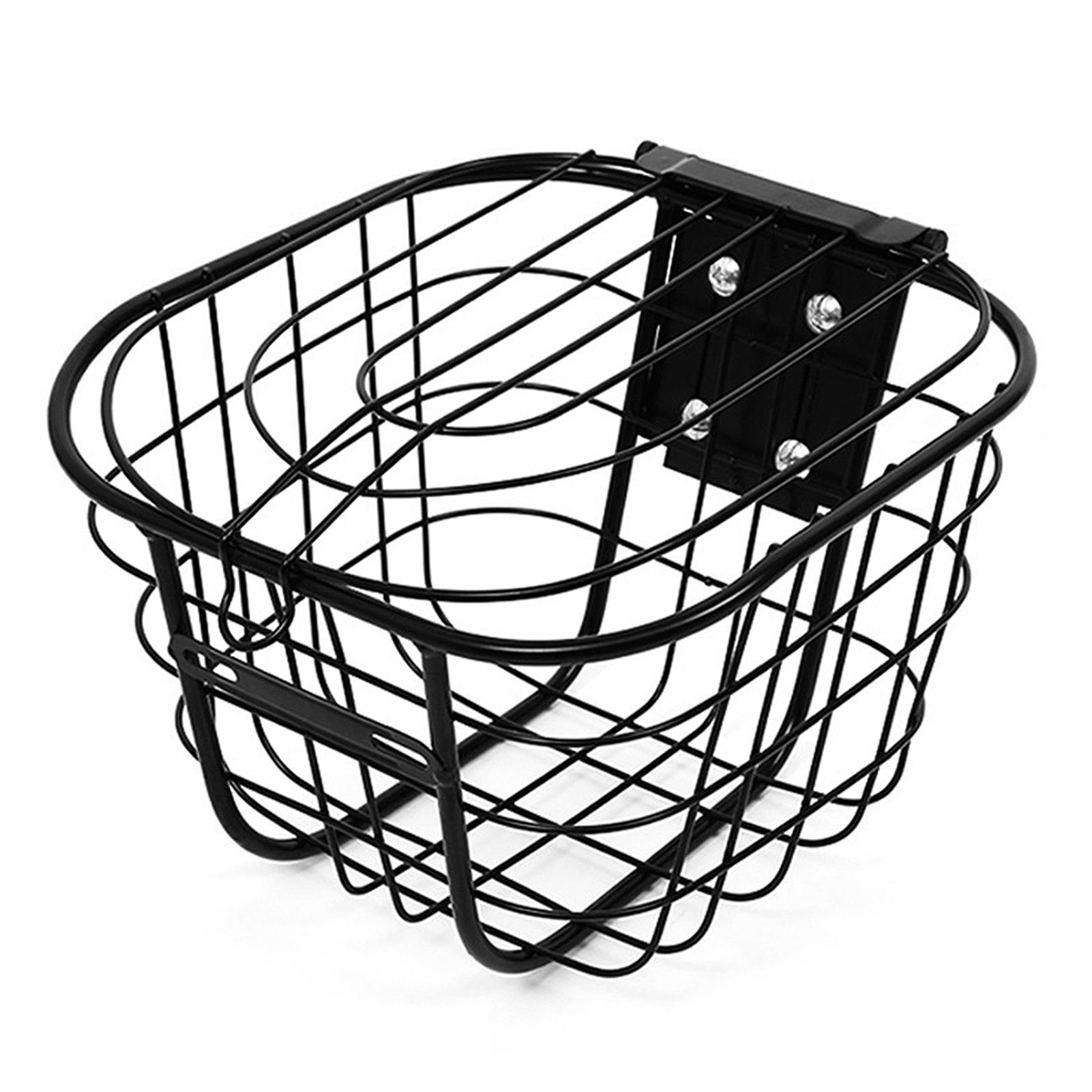 Shoemst E Bike Basket Scooter Front Basket Holder Rust Resistant Steel Bicycle Basket Cycle Front Basket Replacement For