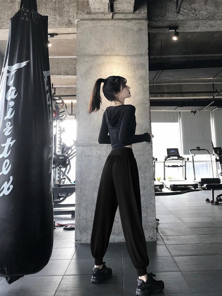 Kalhoty na jógu na hubnutí s vysokým pasem a manžetou na kotníku – 4-směrně strečové cvičební legíny, kontrola břicha a ochrana proti dřepům