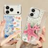 Octopus Starfish Pattern Case For iPhone 17 Pro Max Plating Lens Frame Clear Soft Cover For iPhone 16 15 14 13 Pro Max 11 16E 17E