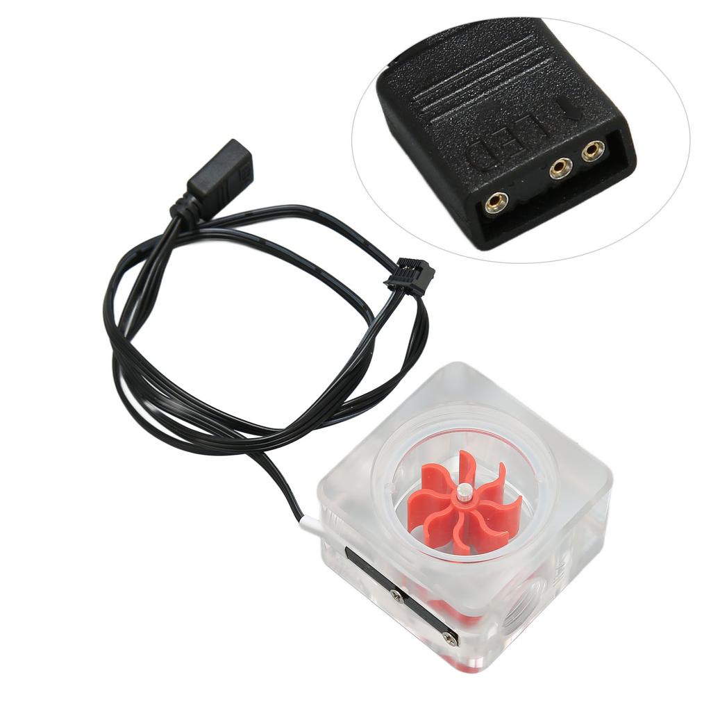 Water Cooling   Meter G1Celsius4 Thread 8 Impeller 3 Way   Acrylic Revolving Speed Meter for Computer