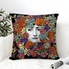 Abstract Women Simple Anime Art Pillow Case Cotton Linen Fabric Square Zipper Pillowcase Home Decorative Living Room