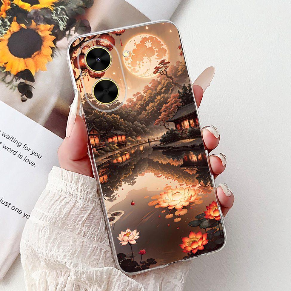 For Redmi A5 NFC 5G Case Cover Clear Luxury Kawaii Cute Cat Fashion Flowers Funny Painted Soft Phone Case For Redme A5 NFC 5G