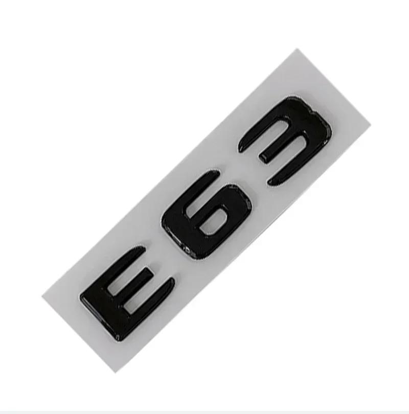 1pc 3D ABS Black Chrome Letters Car Sticker Rear Trunk Emblem Badge E43 E53 E63 Logo For AMG E Class W213 W212 Accessories
