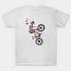 Men Black Print T-shirt Freestyle Bmx Rider No-Cut Transfer Paper Print Cotton Tshirt