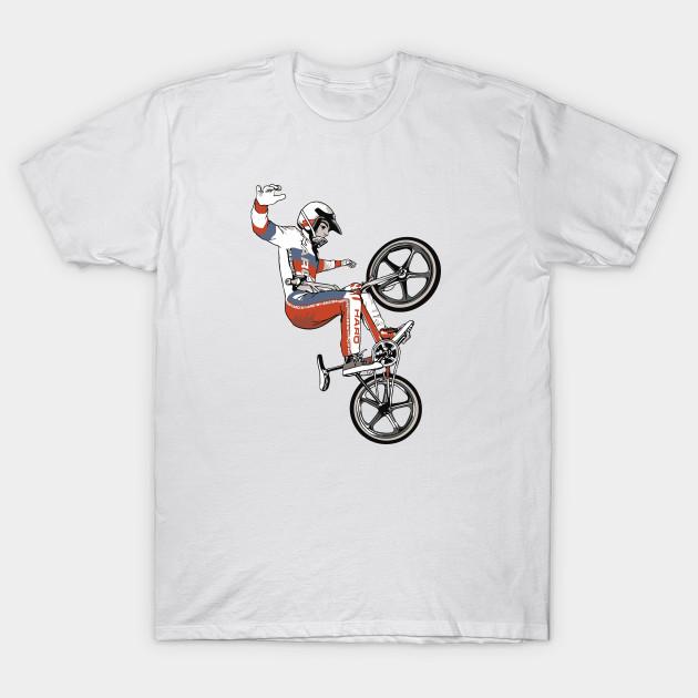Мужская черная футболка с принтом Freestyle Bmx Rider Печать на трансферной бумаге без вырезания Хлопковая футболка 3XL белый