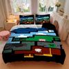 3pcs Minecraft Inspired Bedding Set-Perfect for Fans, Travelers & Everyday Use! Decorate Your Bedroom, Guest Room, Living Room or Hotel with