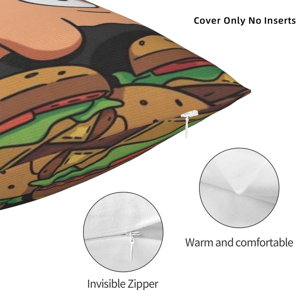 Trendy Seat Bobs Funny B-BurgersDecorations Pillowcases Merch Pillow Covers Zipper Multiple Sizes