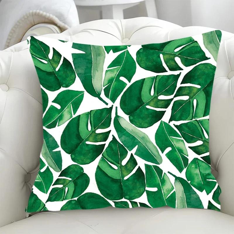 Decorative Pillowcases for Pillows Green Leaf Chair Cushion Cover X Pillowcase Fall Decoration Pillow Hugs Sofa Body