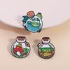 Cartoon Wishing Bottle Enamel Pins Marine Creatures Mushroom Planet Starry Bottle Brooches Lapel Badge Jewelry Gifts for Friends