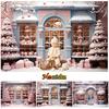 Mocsicka Photography Background Christmas Candy House Winter Snow Tree Decors Birthday Portrait Cake Smash Backdrop Photo Studio