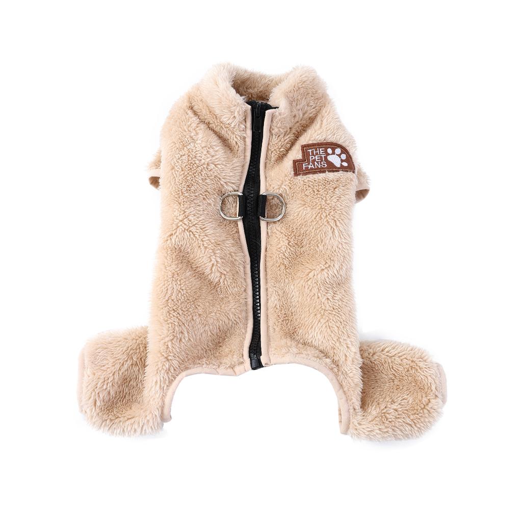 Winter Hunde Overall Mantel Warm Vierbeinig Haustier Jacke mit D-Ring Weiche Flanell Kleidung für Kleine Mittelgroße Hunde Yorkshire Chihuahua Welpen Kostüm Outfit