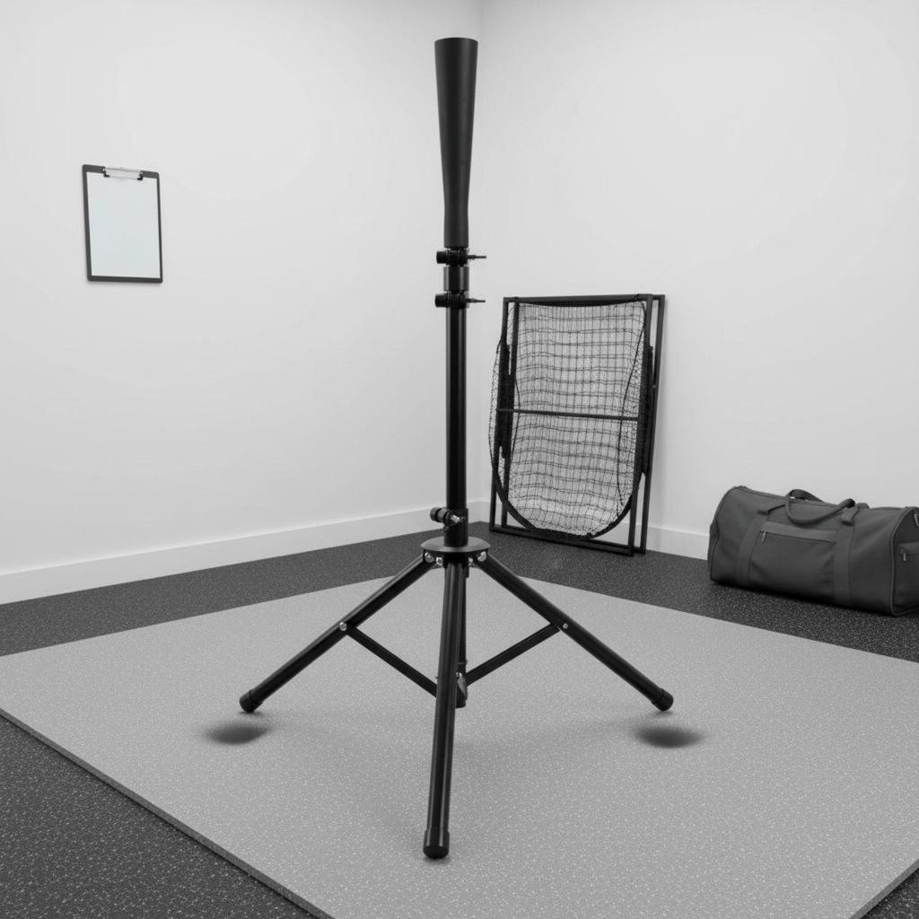 Telescopic Batting Tee Easy Setup Adjustable Steel Construction