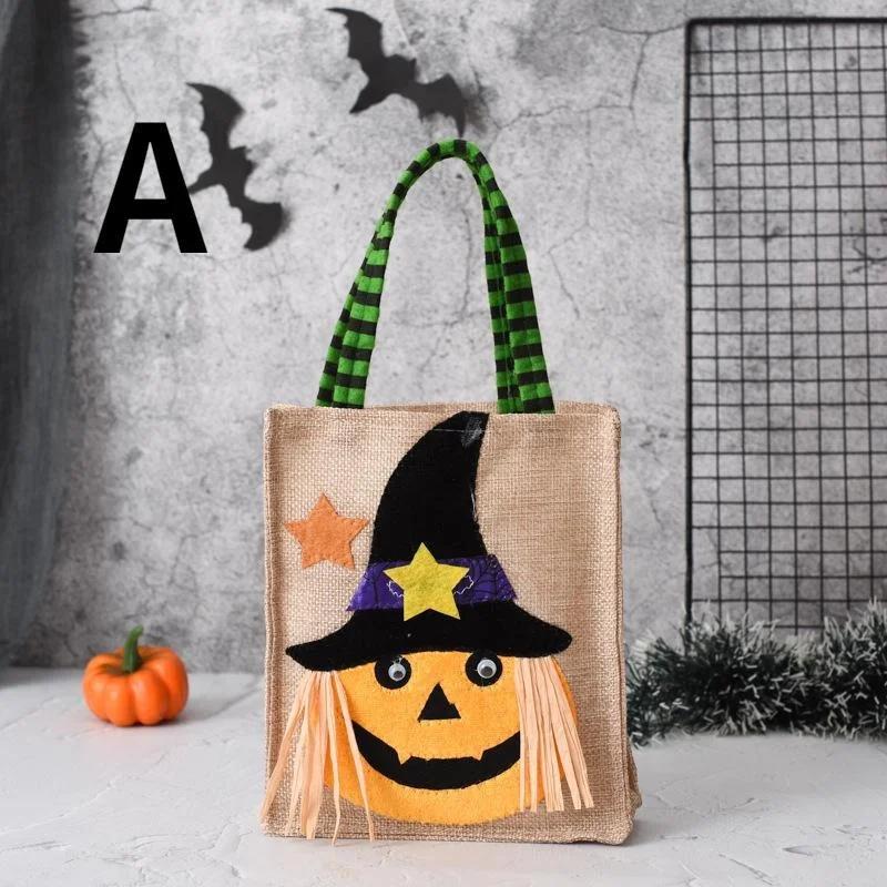 1 Pcs New Halloween Gift Non Woven Handbag Candy Bag Ghost Festival Pumpkin Bag Decoration Prop Gift Bag