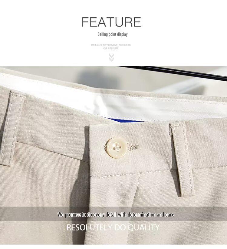 Men's Trendy Summer Casual Suit Shorts - Light, Mature & Loose-Fit Straight-Leg Pants