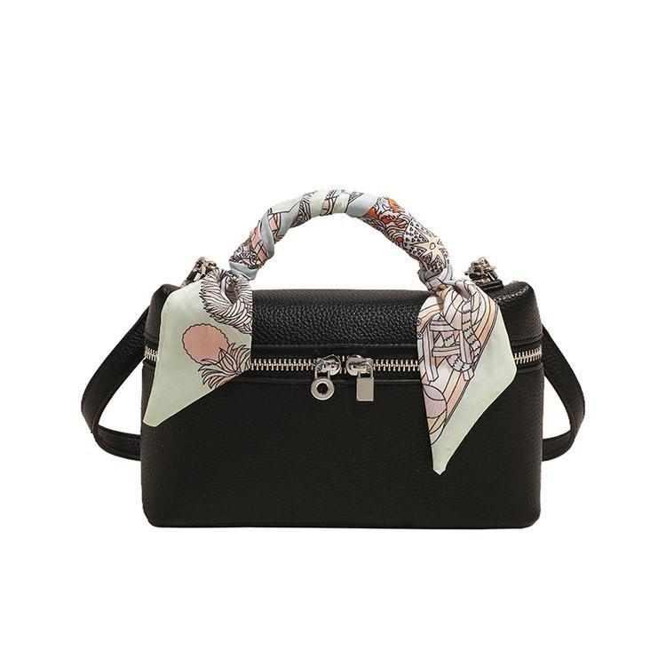 IELGY Ladies Messenger Bag with Silk Scarf - Lychee Print - Compact & Casual