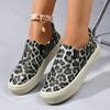 Fashion 2025 Autumn New Style Fashion Leopard Print Shallow Mouth Casual Shoes for Women Versatile Comfortable Thick Soled Single Shoes