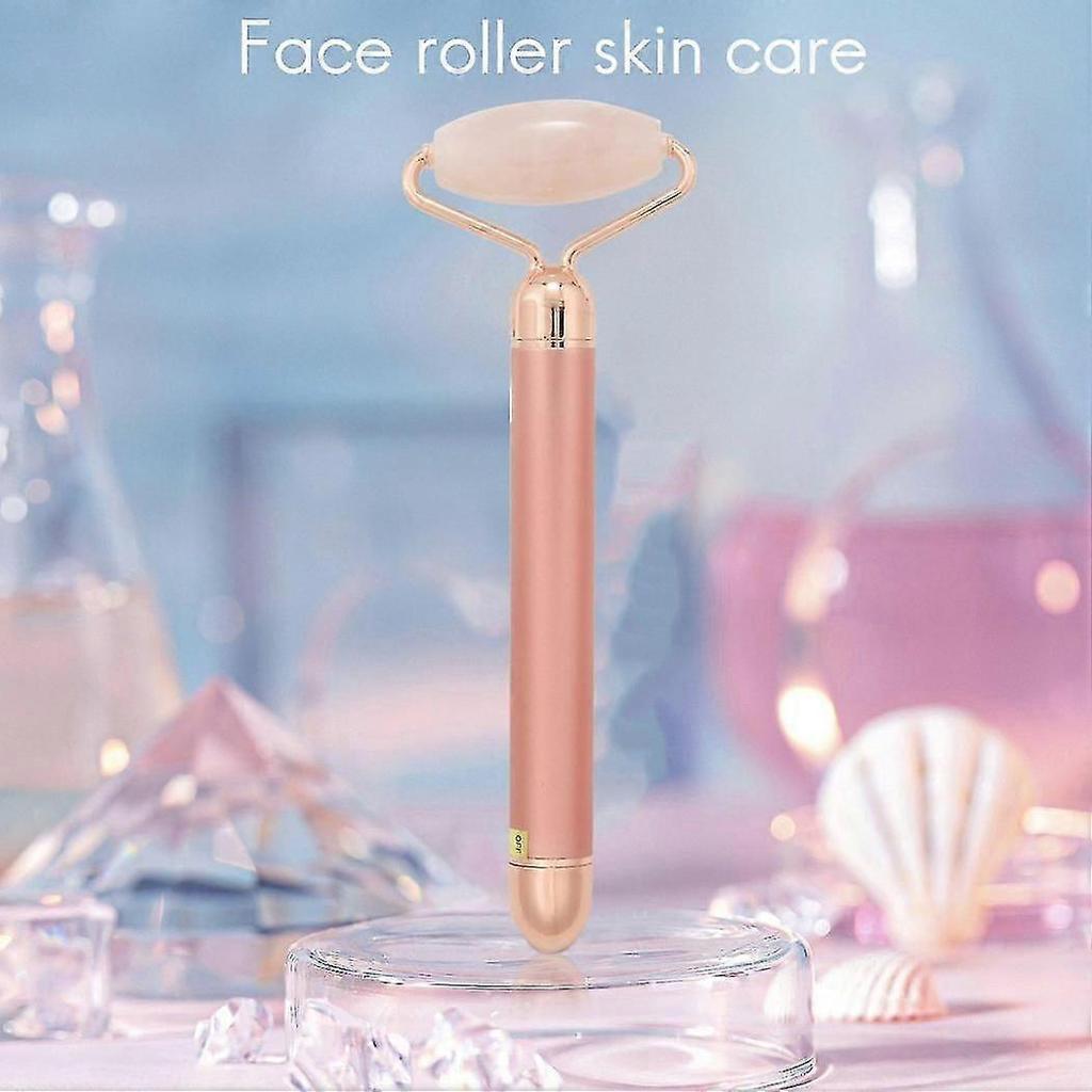 Jade Roller für das Gesicht 3 in 1 Elektrischer Vibrations-Gesichtsroller-Massagegerät Quarzroller-Massagegerät Hautstraffung