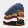 New Spring Summer Outdoor Cotton Beret Solid Color Denim Stylish Flat Visor Hat Casual Adjustable Unisex Vintage Newsboy Caps