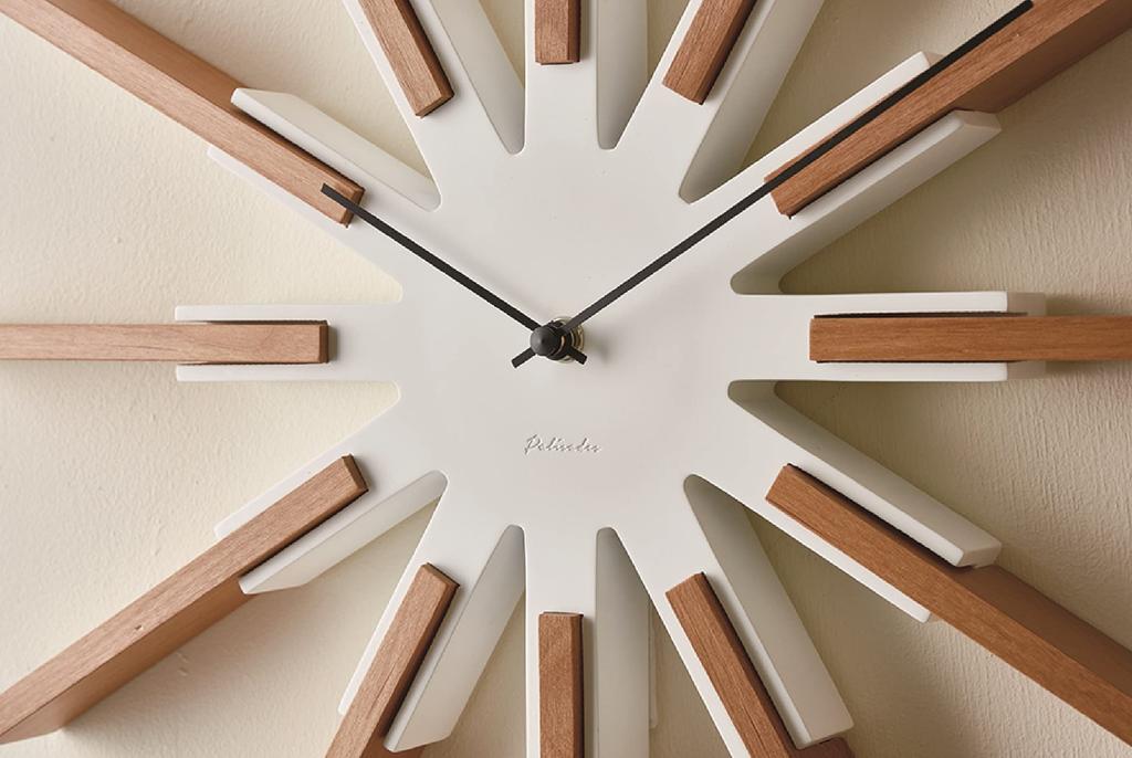 Interform Sirio Wall Clock Wood Sweep Movement 44cm CL-3346BK Black/White