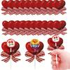 50PCS Heart-shaped Lollipop Cardstock Bow Multi-purpose Heart Bow Candy Card Decorative Valentine's Day Card