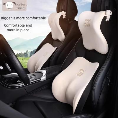 Icaroom Headrest Lumbar Support Seat Next Pillow Universal Car Headrest Lumbar Pad Lumbar Support Cushion for All Seasons