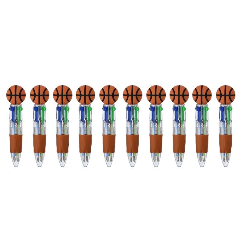 10/20/30Pcs 4-Color Cartoon Sports Ball Design Ballpoint Pen Set Classroom Prize For Students And Office Use