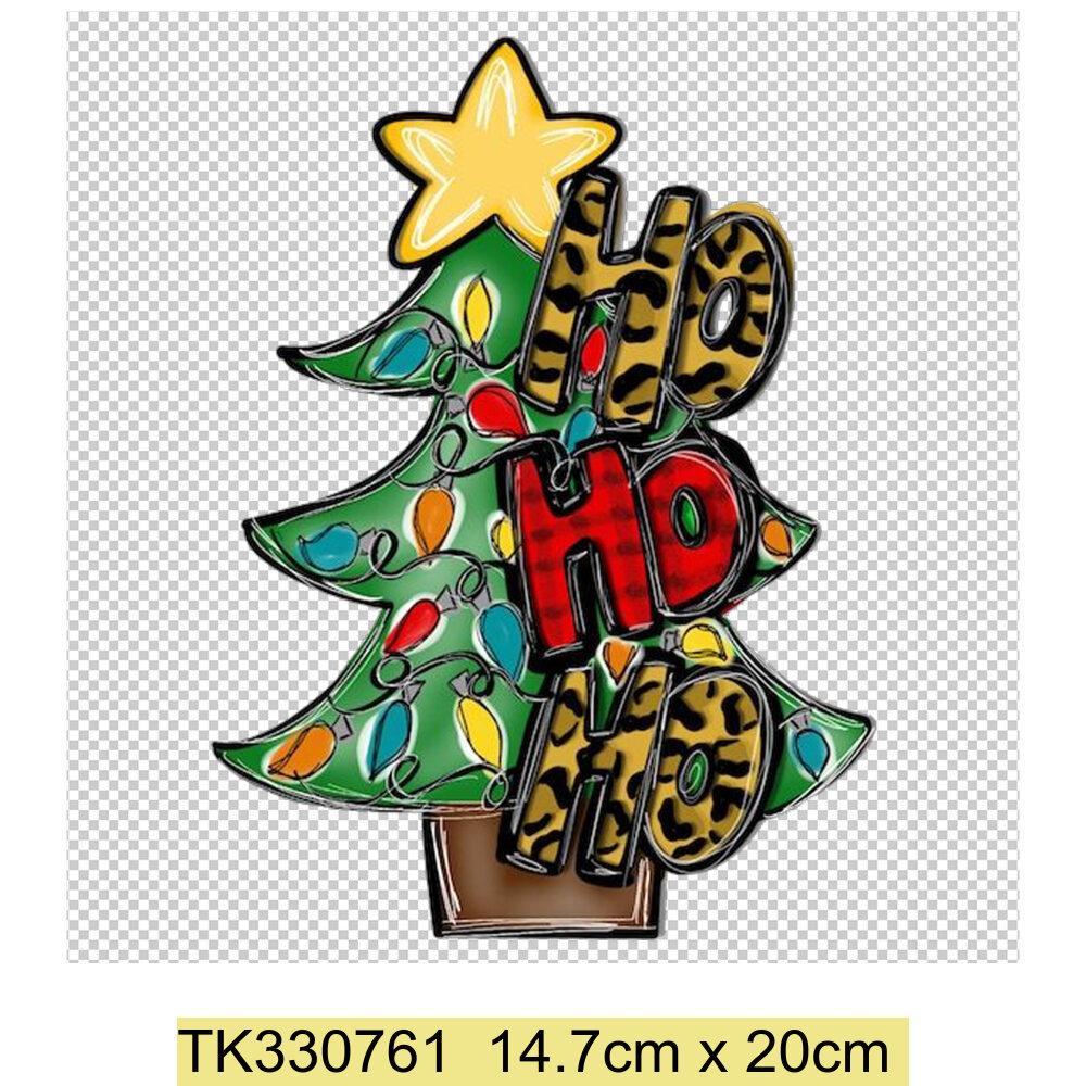 Iron On Christmas Snowmen Santa Claus Christmas Trees  Patch DIY Heat Transfer Tops Appliqued Vinyl Iron On Clothes Stickers