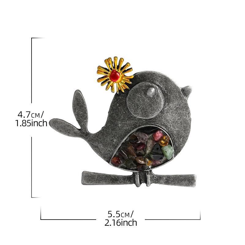 Cute Industrial Sense Bird Brooches Chic Lapel Pins For Women Girls Exquisite Vintage Animal Brooch Versatile Corsage Gifts