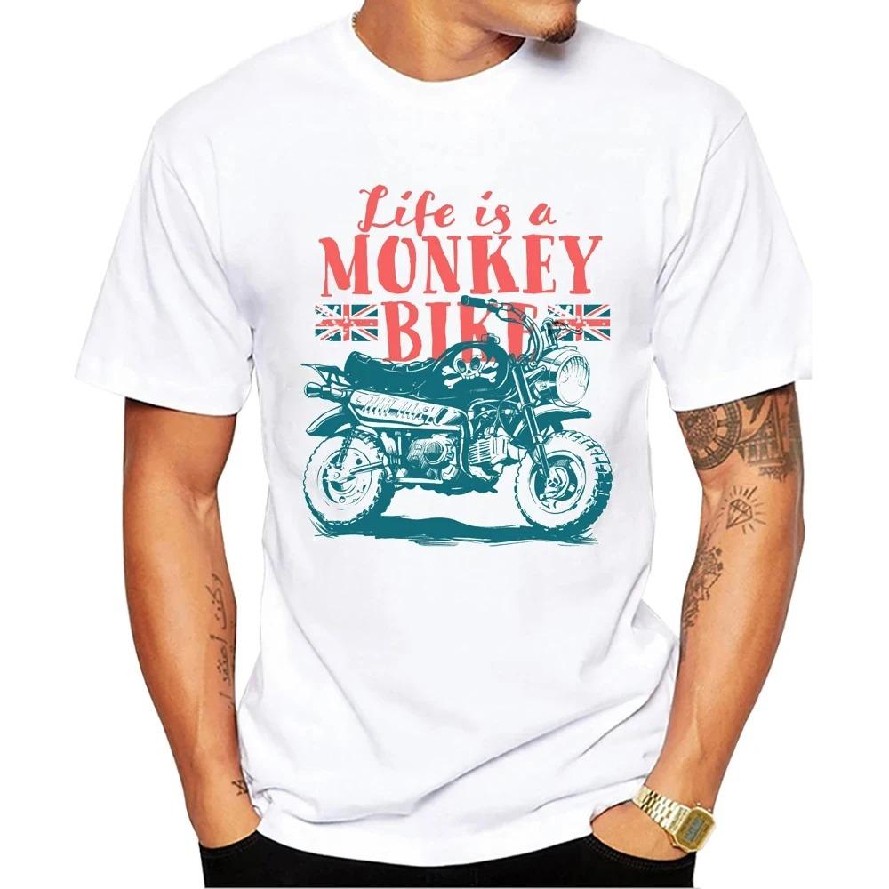 Funny Monkey Bike Men T-Shirt Monkey Printed Cool T Shirts Short Sleeve Tshirts Harajuku Tee Fashion Streetwear