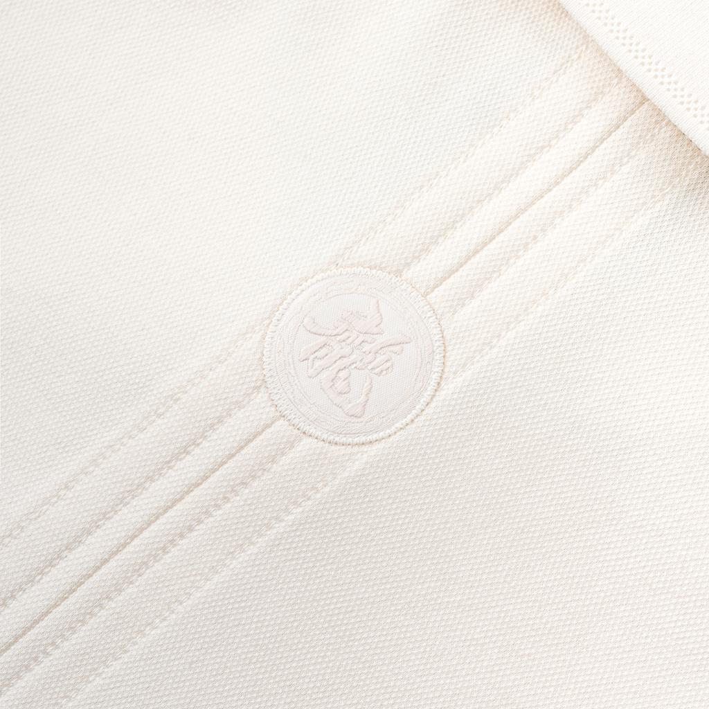 Li Ning X Jackie Chan Collaboration Kung Fu Series Casual Cool Short Sleeve Polo Shirt Unisex Polo Shirts Paper-White APLW543-3