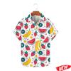 Fashion Fruit Orange Graphic Hawaiian Shirt For Men 2026 Spring Summer Lapel Aloha Shirts Street Oversized Short Sleeve Shirt