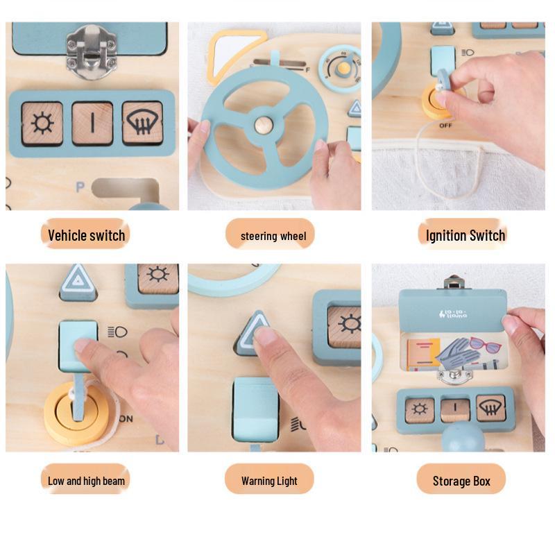 

Montessori Baby Educational Busy Board - Children s Early Learning Steering Wheel Toy
