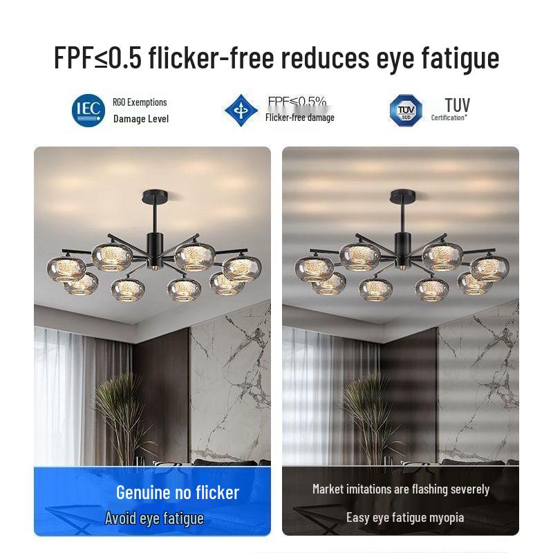 Nordic Retro Italian Luxury Glass Chandelier for Dining Rooms, Restaurants, Hotels, and Villas