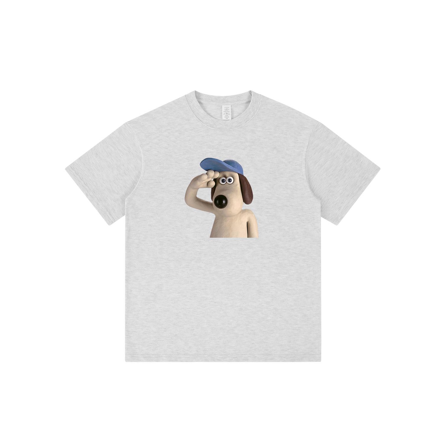 

Unisex Loose-Fit Pure Cotton T-Shirt with Dog Salutes You Cartoon Design L