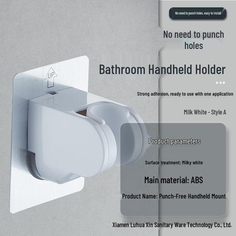 No-Drill Suction Cup Shower Holder: Movable Wall Mount for Bathroom Accessories
