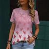 Round Neck Casual Trendy Love Printed Short Sleeved T-shirt