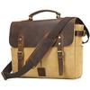 Large Male Genuine Leather Briefcase Handbag Messenger Bag 13" Laptop Briefcase Multifunction Shoulder Bag Canvas Bag Crossbody