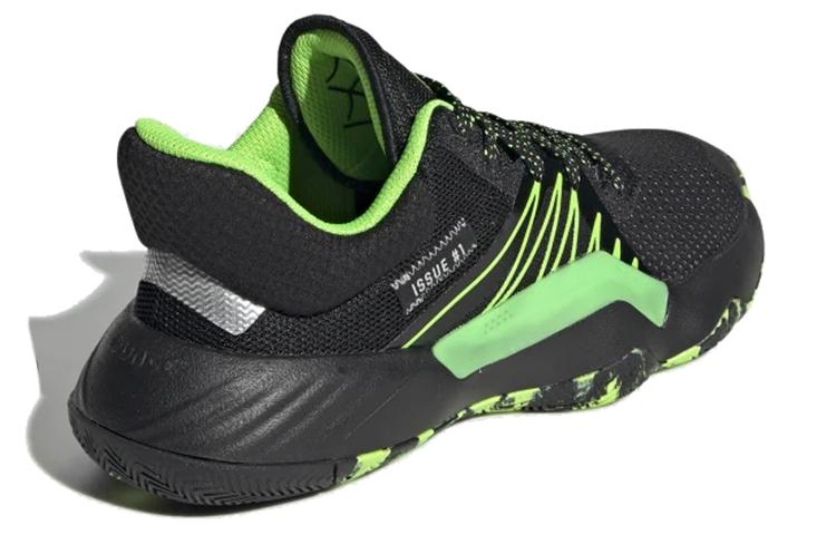 adidas DON. Ausgabe #1 J Rutschfest Leicht Niedrig geschnitten Kinder Basketballschuhe Schwarz Grün Jugendliche EF2933