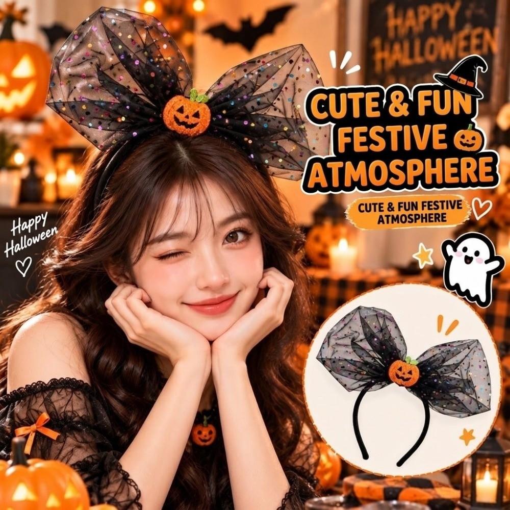 Ghost Witch Hat Headband Pumpkin Cone Hat Hair Hoop Halloween Party Hair Band  Photo Props
